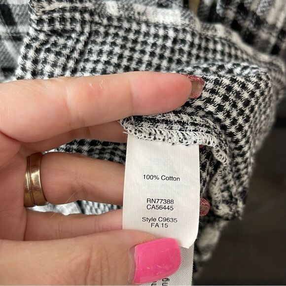 Madewell Ex-Boyfriend Shirt in Kemp Plaid Black & White Button Down Small - Picture 3 of 3